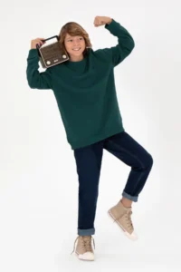 US Polo Assn. Boys' Dark Green Basic Crew Neck Sweatshirt - Image 2