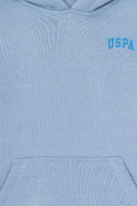 US Polo Assn. Boys' Light Blue Basic Hooded Sweatshirt - Image 3