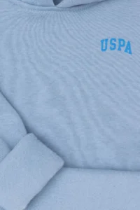 US Polo Assn. Boys' Light Blue Basic Hooded Sweatshirt - Image 4