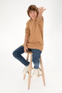 US Polo Assn. Boys' Camel Basic Hooded Sweatshirt - Image 2