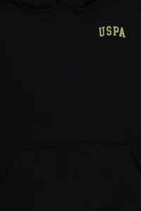 US Polo Assn. Boys' Black Basic Hooded Sweatshirt - Image 5