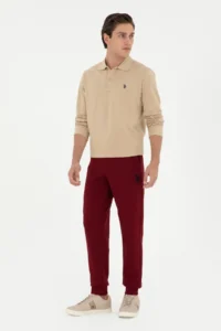 US Polo Assn. Men Burgundy Sweatpants - Image 3