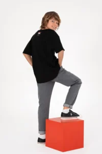 US Polo Assn. Boys' Black Crew Neck T-Shirt - Image 2