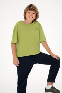 US Polo Assn. Boys' Pistachio Green Crew Neck T-Shirt