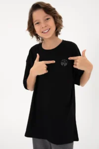 US Polo Assn. Boys' Black comfort Basic Crew Neck T-Shirt - Image 2