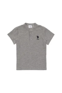 US Polo Assn. Boys' Gray Melanj Basic T-Shirt - Image 3