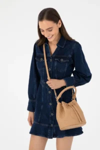 Pierre Cardin Camel Drawstring Bag