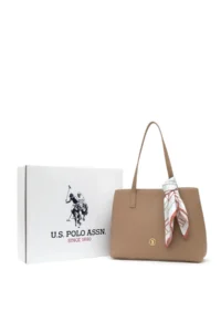 US Polo Assn. Women Boxed with scarf Hediyelik Mink Tote Bag - Image 2