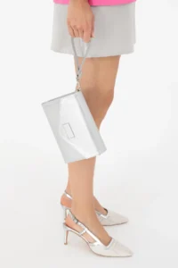 Pierre Cardin Silver Handbag - Image 2