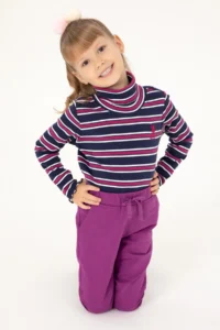 US Polo Assn. Girls' Navy Blue Turtleneck Sweatshirt - Image 2