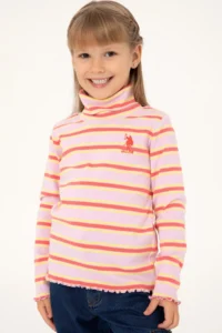 US Polo Assn. Girls' Pink Turtleneck Sweatshirt