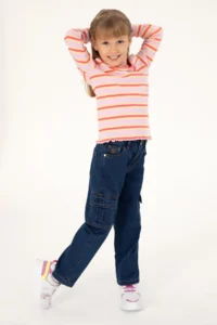 US Polo Assn. Girls' Pink Turtleneck Sweatshirt - Image 2