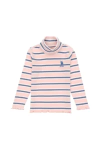 US Polo Assn. Girls' Dusty Pink Turtleneck Sweatshirt - Image 3