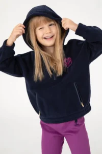 US Polo Assn. Girls' Navy Blue Half Zippered Fleece Sweatshirt