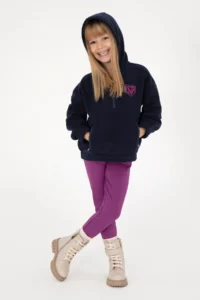 US Polo Assn. Girls' Navy Blue Half Zippered Fleece Sweatshirt - Image 2