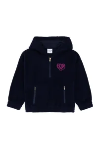 US Polo Assn. Girls' Navy Blue Half Zippered Fleece Sweatshirt - Image 3
