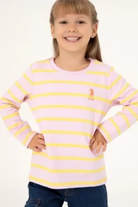 US Polo Assn. Girls' Pink Crew Neck Sweatshirt - Image 2