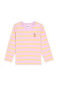 US Polo Assn. Girls' Pink Crew Neck Sweatshirt - Image 3