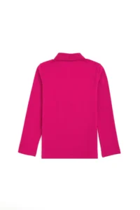 US Polo Assn. Girls' Fuchsia Polo Shirt Collar Basic Sweatshirt - Image 4