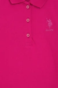 US Polo Assn. Girls' Fuchsia Polo Shirt Collar Basic Sweatshirt - Image 5