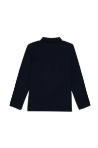 US Polo Assn. Girls' Navy Blue Polo Shirt Collar Basic Sweatshirt - Image 4