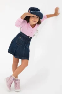 US Polo Assn. Girls' Pink Polo Shirt Collar Basic Sweatshirt - Image 2