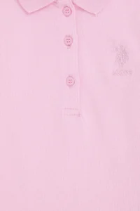 US Polo Assn. Girls' Pink Polo Shirt Collar Basic Sweatshirt - Image 6