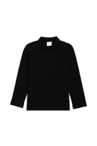 US Polo Assn. Girls' Black Polo Shirt Collar Basic Sweatshirt - Image 3
