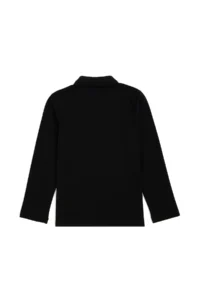 US Polo Assn. Girls' Black Polo Shirt Collar Basic Sweatshirt - Image 4