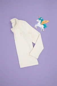US Polo Assn. Girls' Cream Polo Shirt Collar Basic Sweatshirt - Image 3
