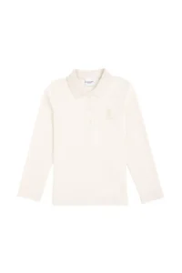 US Polo Assn. Girls' Cream Polo Shirt Collar Basic Sweatshirt - Image 4