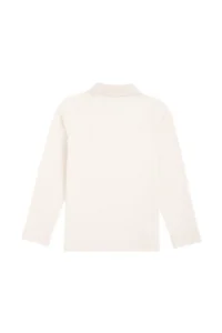 US Polo Assn. Girls' Cream Polo Shirt Collar Basic Sweatshirt - Image 5