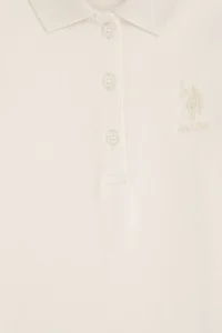 US Polo Assn. Girls' Cream Polo Shirt Collar Basic Sweatshirt - Image 6