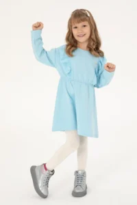 US Polo Assn. Girls' Aqua Green Knitting Dress - Image 2