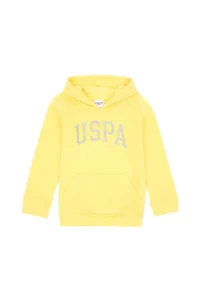 US Polo Assn. Girls' Yellow Hooded Basic Sweatshirt