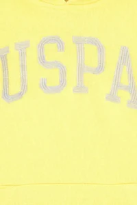 US Polo Assn. Girls' Yellow Hooded Basic Sweatshirt - Image 3