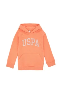 US Polo Assn. Girls' Salmon Hooded Basic Sweatshirt - Image 3