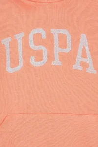 US Polo Assn. Girls' Salmon Hooded Basic Sweatshirt - Image 5