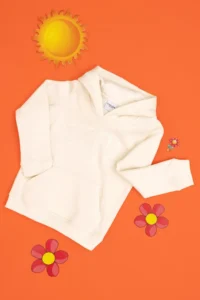 US Polo Assn. Girls' Cream Hooded Basic Sweatshirt - Image 3