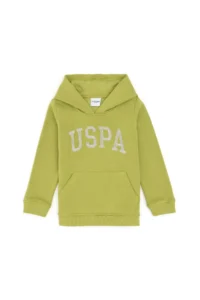 US Polo Assn. Girls' Pistachio Green Hooded Basic Sweatshirt