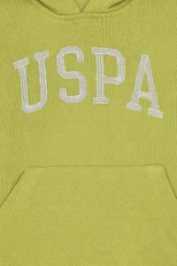 US Polo Assn. Girls' Pistachio Green Hooded Basic Sweatshirt - Image 3