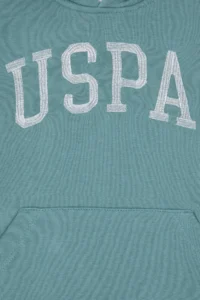 US Polo Assn. Girls' Mint Hooded Basic Sweatshirt - Image 3