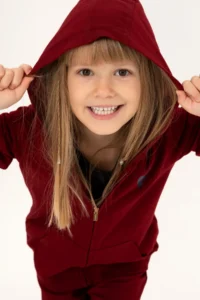 US Polo Assn. Girls' Burgundy Zippered Basic Sweatshirt - Image 2