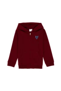 US Polo Assn. Girls' Burgundy Zippered Basic Sweatshirt - Image 3