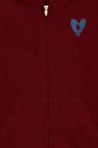 US Polo Assn. Girls' Burgundy Zippered Basic Sweatshirt - Image 5