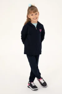 US Polo Assn. Girls' Navy Blue Zippered Basic Sweatshirt - Image 2