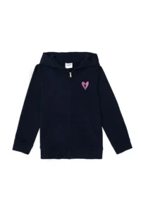 US Polo Assn. Girls' Navy Blue Zippered Basic Sweatshirt - Image 3
