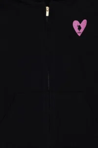 US Polo Assn. Girls' Black Zippered Basic Sweatshirt - Image 5