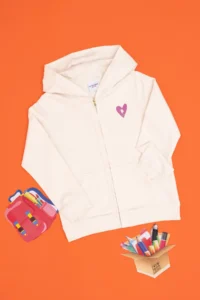 US Polo Assn. Girls' Cream Zippered Basic Sweatshirt - Image 3