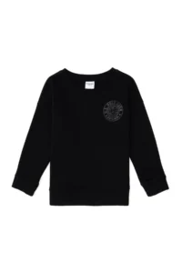 US Polo Assn. Girls' Black Crew Neck Basic Sweatshirt - Image 3